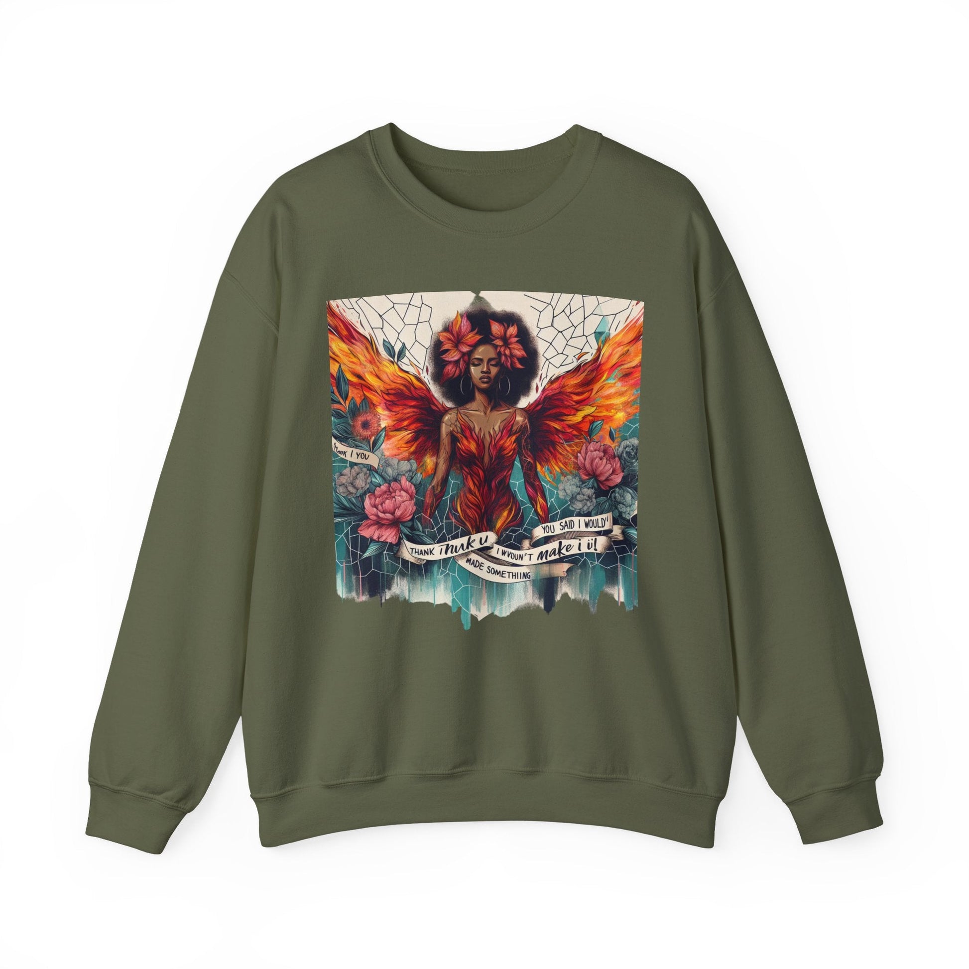 Artistic Phoenix Crewneck Sweatshirt - Cozy Unisex Apparel, Perfect for Casual Wear, Gift for Art Lovers, Birthday, Warmth & Style Printify
