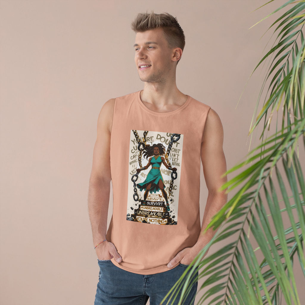 Empowering Unisex Tank Top - Unbreakable Resilience, Inspirational Workout Wear, Summer Fashion, Gift for Her, Affirmation Top Printify