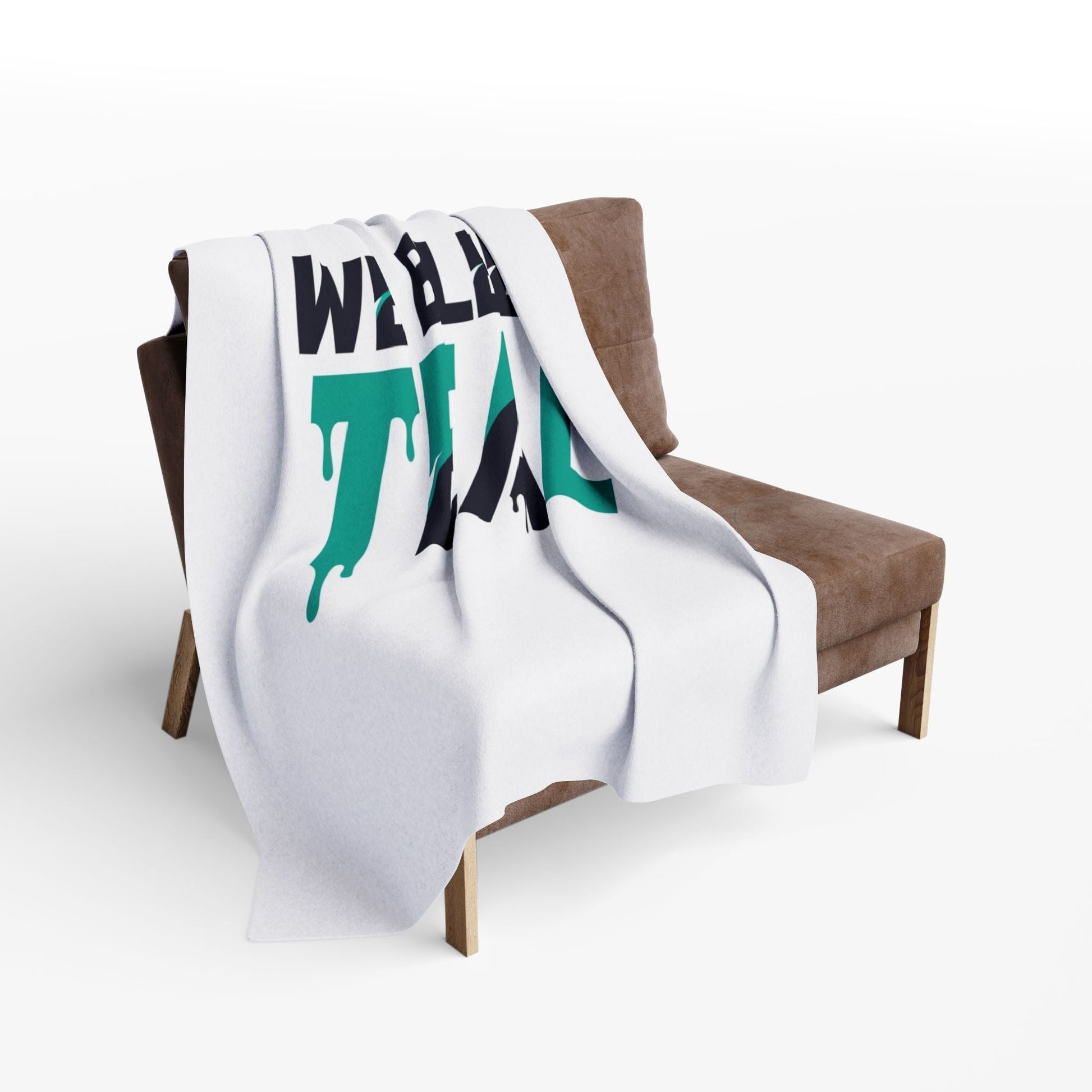 Teal Fleece Blanket, Cozy Throw for Sports Fans, Home Decor, Gift for Holidays, We Bleed Teal Design, Soft Bedding Accessory Printify