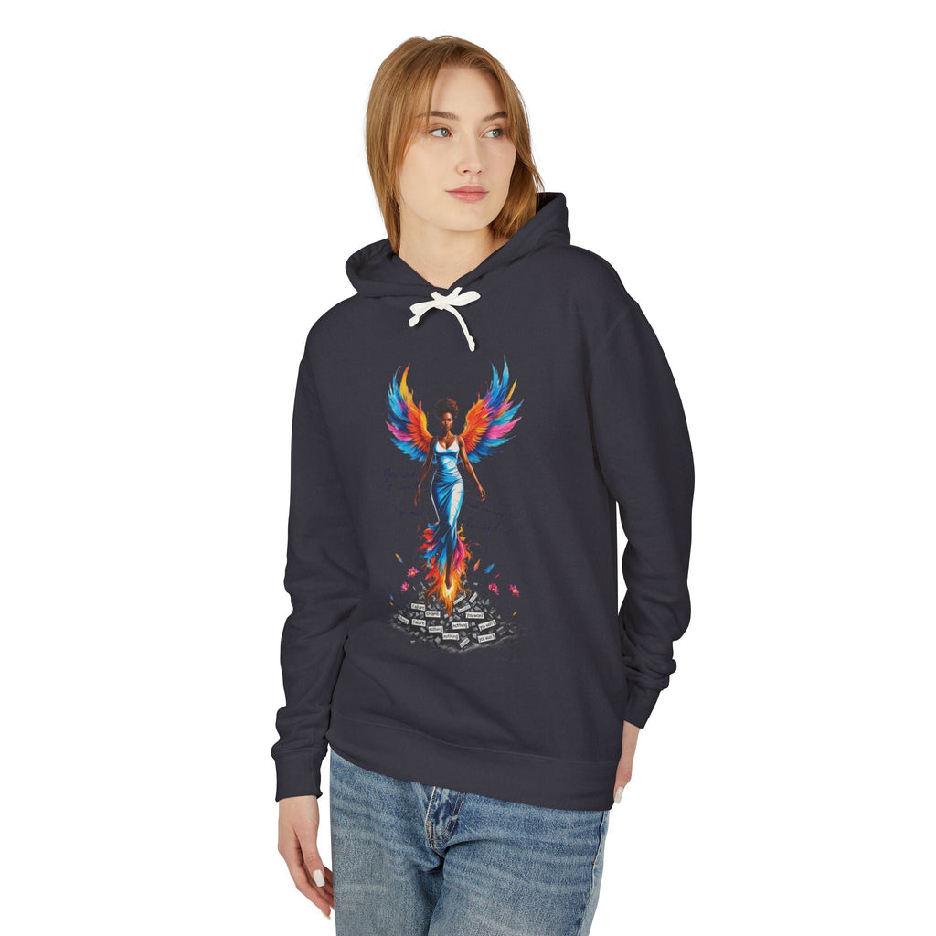 Empowering Phoenix Graphic Hoodie, Affirmation Sweatshirt for Women, Cozy Casual Wear, Unique Gift for Friends, Motivational Apparel Printify
