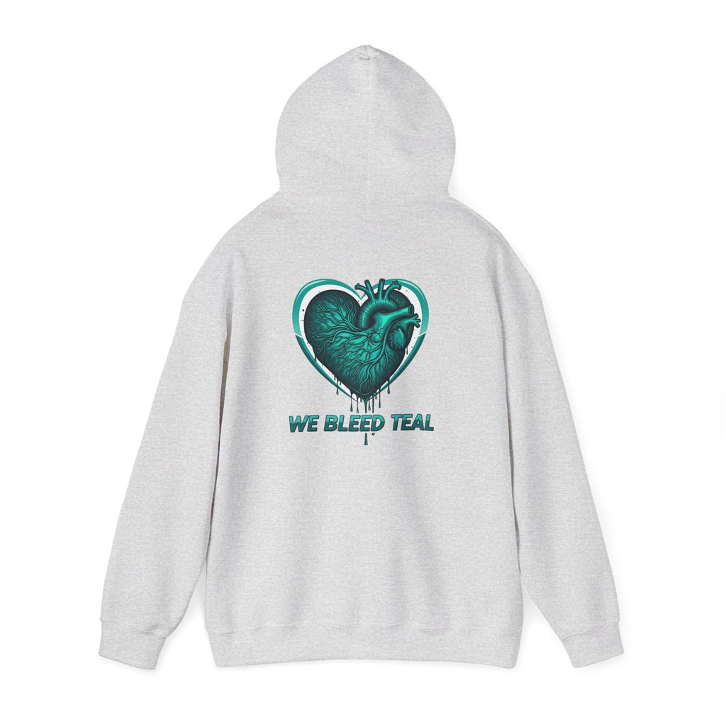 Teal Heart Hoodie - Unisex Heavy Blend Sweatshirt, Perfect for Gamers, Sport Fans, Casual Wear, Gift for Holidays Printify