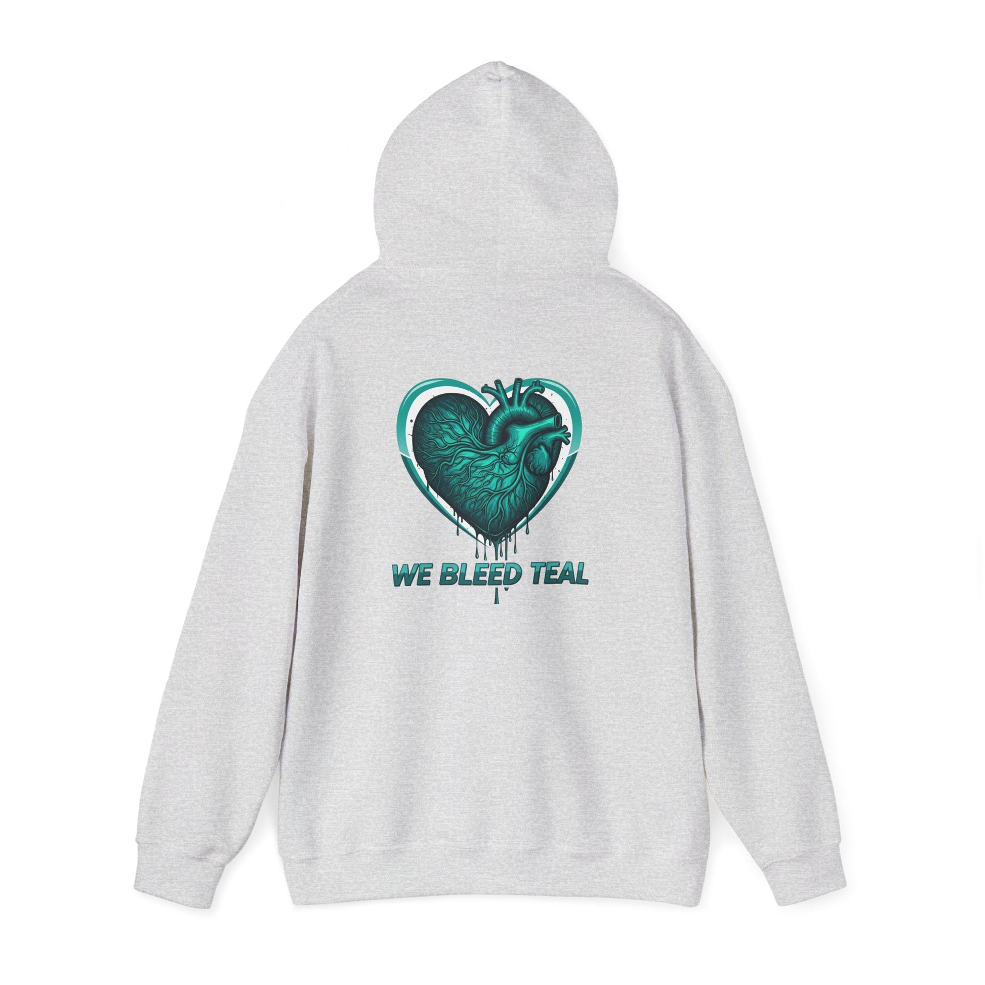 Teal Heart Hoodie - Unisex Heavy Blend Sweatshirt, Perfect for Gamers, Sport Fans, Casual Wear, Gift for Holidays Printify