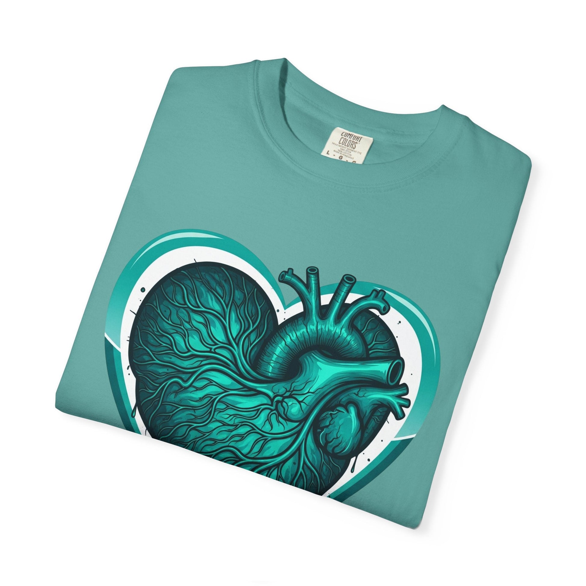 Teal Heart T-Shirt, Unisex Casual Shirt, Heart Health Awareness Tee, Gift for Men & Women, Comfortable Everyday Wear, We Bleed Teal Printify