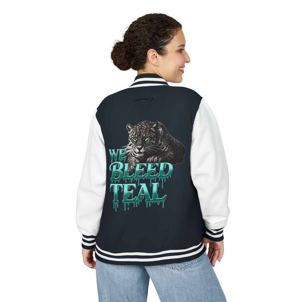 Teal Bleeding Letterman Jacket, Unisex Varsity Jacket, Trendy Sports Jacket, Cool Casual Wear, College Spirit Gear, Perfect Gift for [...]