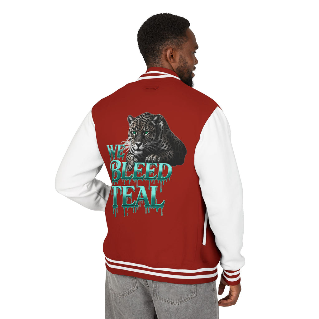 Teal Bleeding Letterman Jacket, Unisex Varsity Jacket, Trendy Sports Jacket, Cool Casual Wear, College Spirit Gear, Perfect Gift for [...]