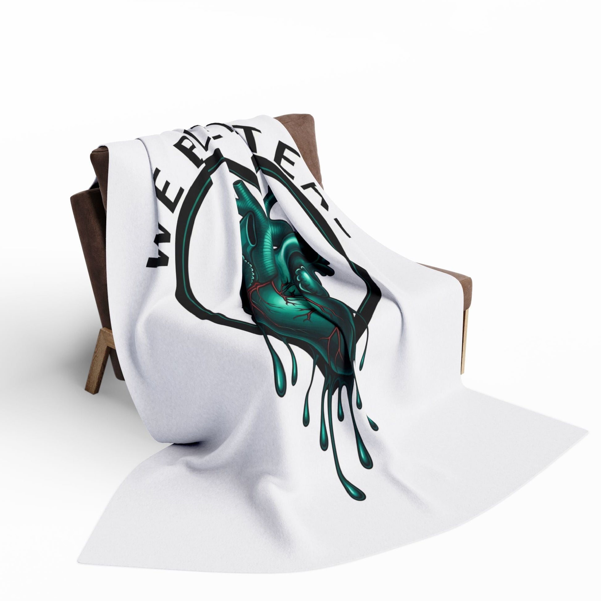 Teal Heart Fleece Blanket - Cozy Throw for Health Awareness, Gifts for Nurses, Valentine’s Day, Home Decor, Charity Fundraisers Printify