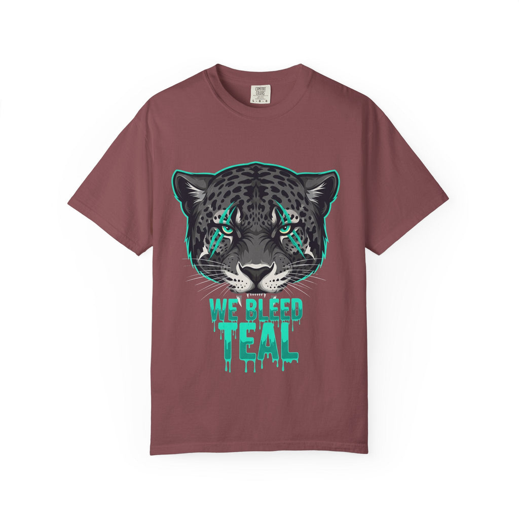 Teal Panther Unisex T-Shirt, Casual Graphic Tee, Animal Lover Gift, Unique Style, Eco-Friendly Apparel Printify