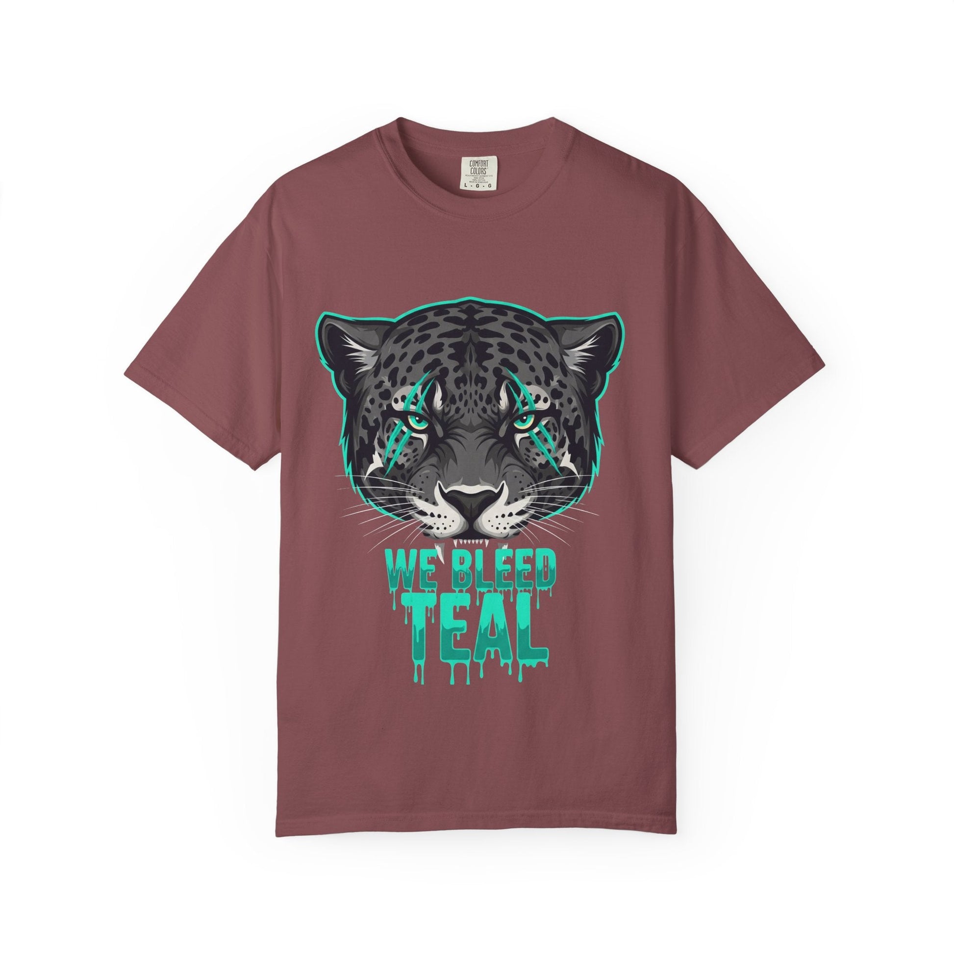 Teal Panther Unisex T-Shirt, Casual Graphic Tee, Animal Lover Gift, Unique Style, Eco-Friendly Apparel Printify