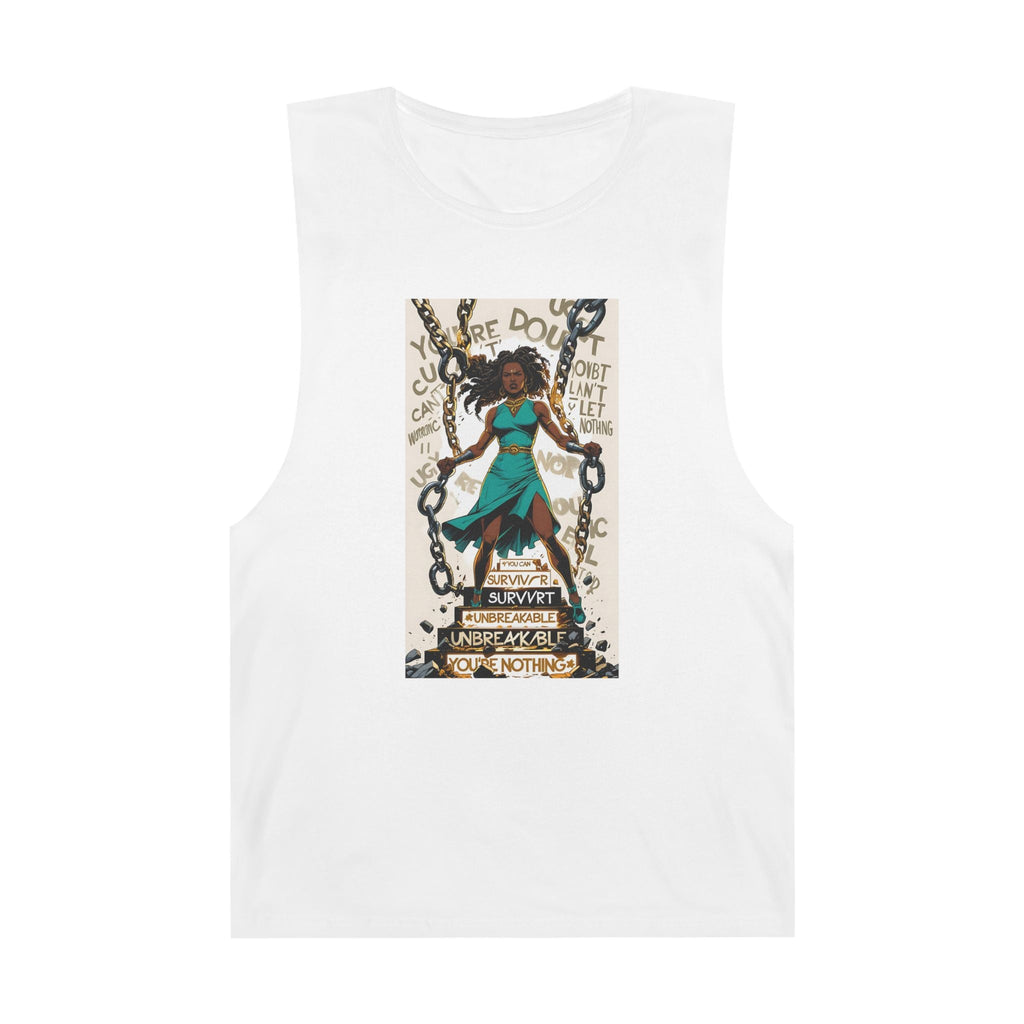 Empowering Unisex Tank Top - Unbreakable Resilience, Inspirational Workout Wear, Summer Fashion, Gift for Her, Affirmation Top Printify