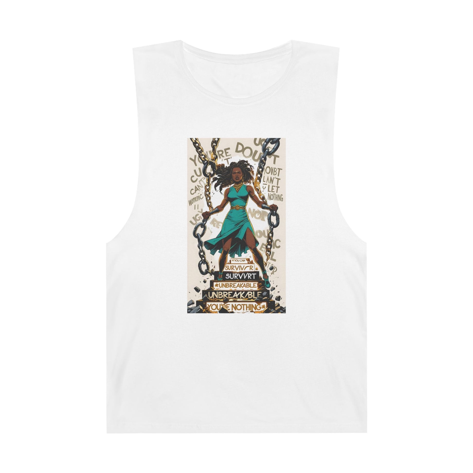 Empowering Unisex Tank Top - Unbreakable Resilience, Inspirational Workout Wear, Summer Fashion, Gift for Her, Affirmation Top Printify