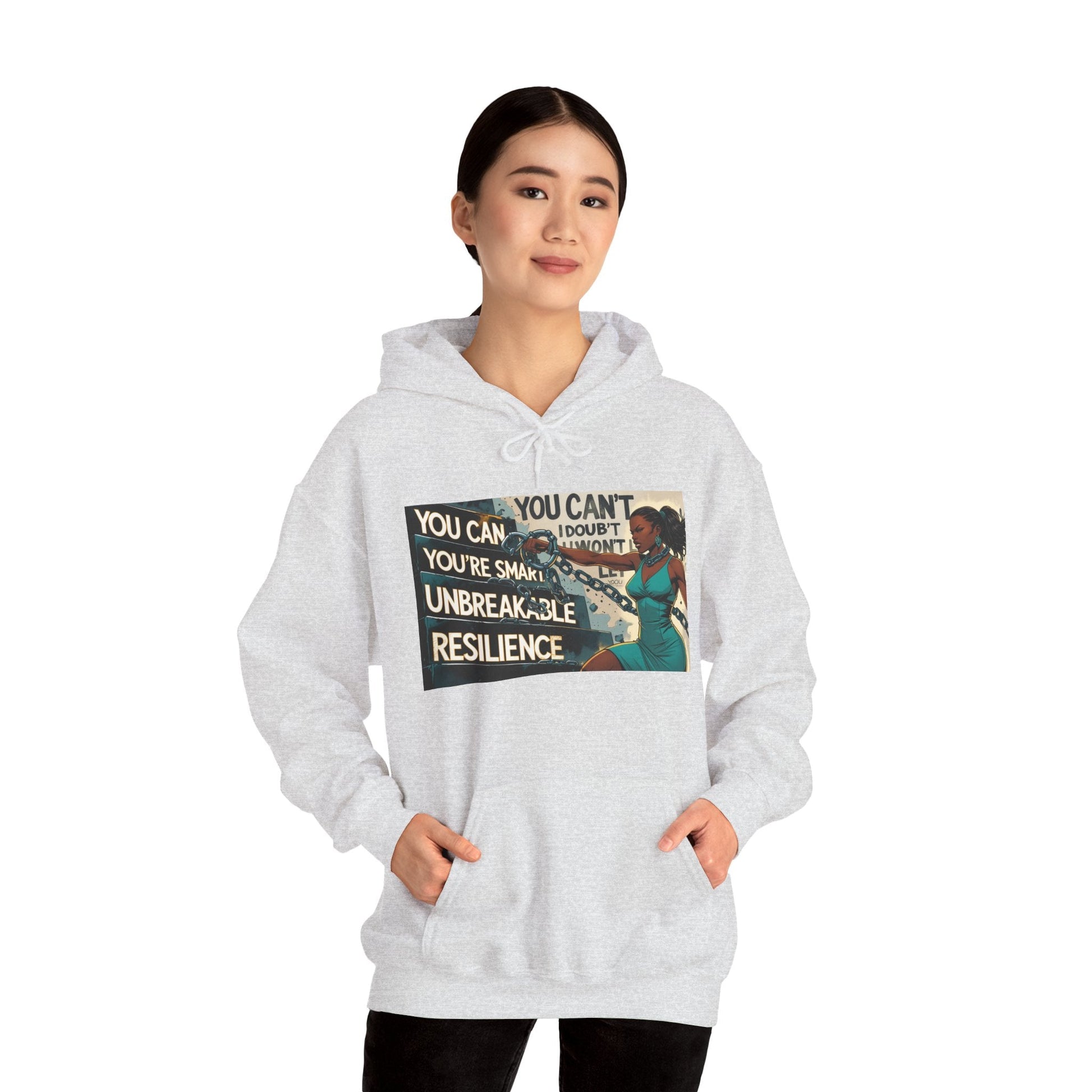 Empowering Resilience Hoodie, Motivational Hooded Sweatshirt, Unisex Sweatshirt for Self-Confidence, Inspirational Gift, Casual Wear Printify