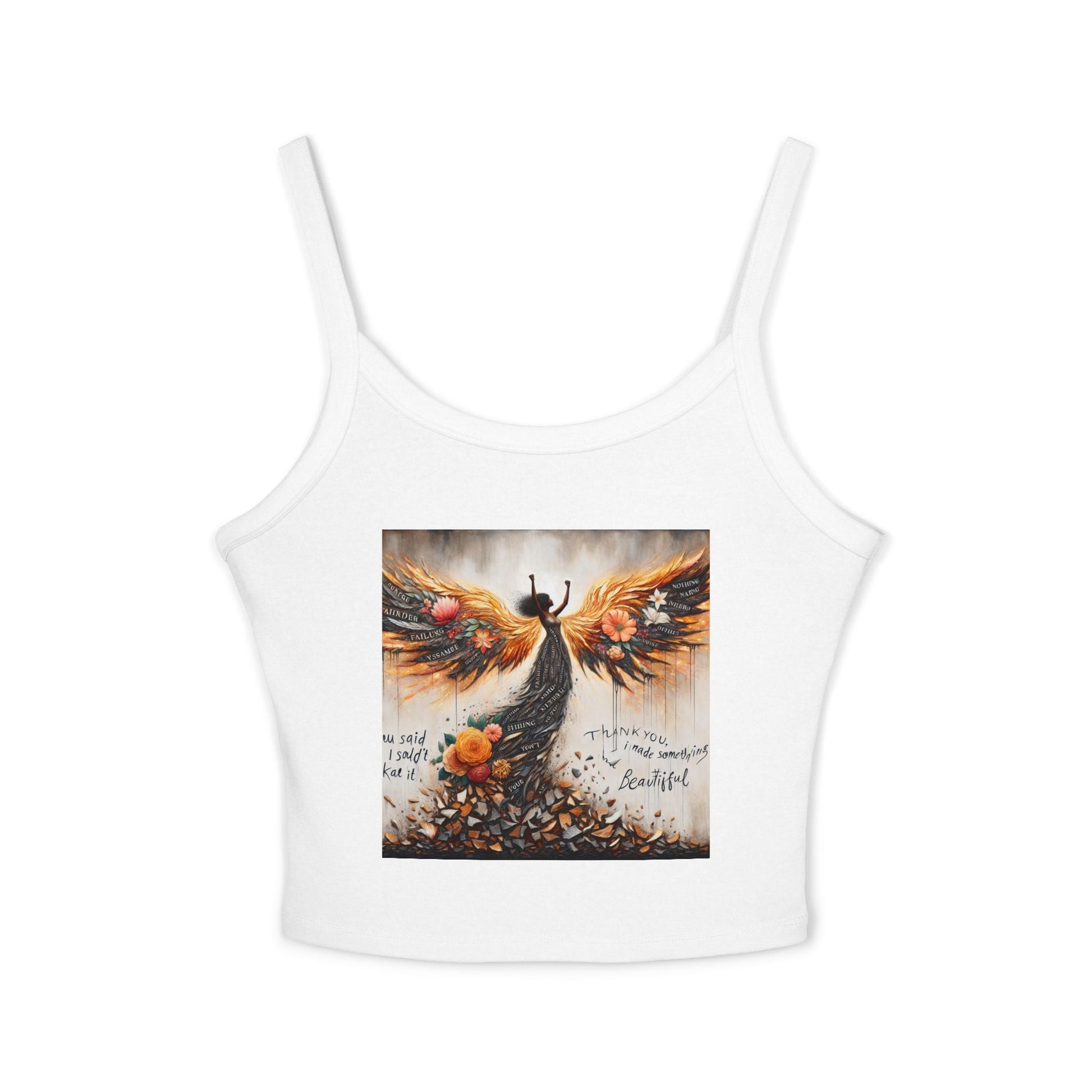 Angel Wings Inspirational Tank Top, Empowerment Gift, Summer Fashion, Bohemian Style, Spiritual Apparel, Women’s Casual Wear Printify