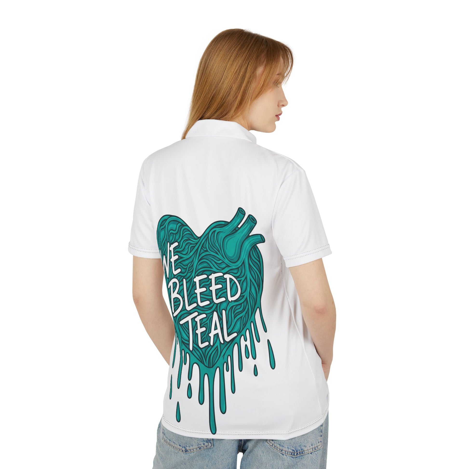 Teal Spirit Polo Shirt, Casual Wear, Team Apparel, Gift for Sports Fans, Everyday Style