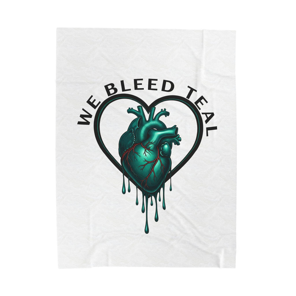 Teal Heart Soft Plush Blanket, Cozy Throw for Home, Ideal for Gifts, Pet Lovers, Versatile Blanket, Unique Decor Printify