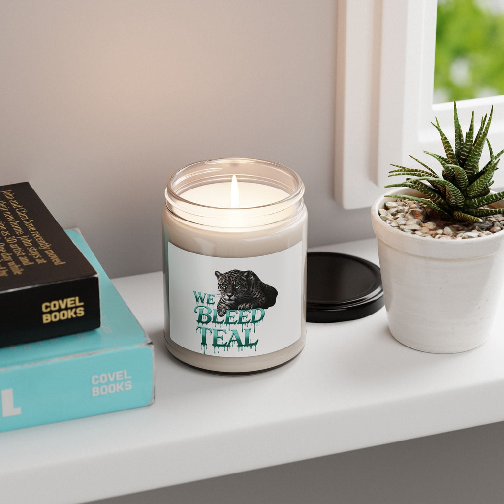Teal Panther Scented Soy Candle - We Bleed Teal | Eco-Friendly Gift, Home Decor, Aromatherapy, Unique Candle