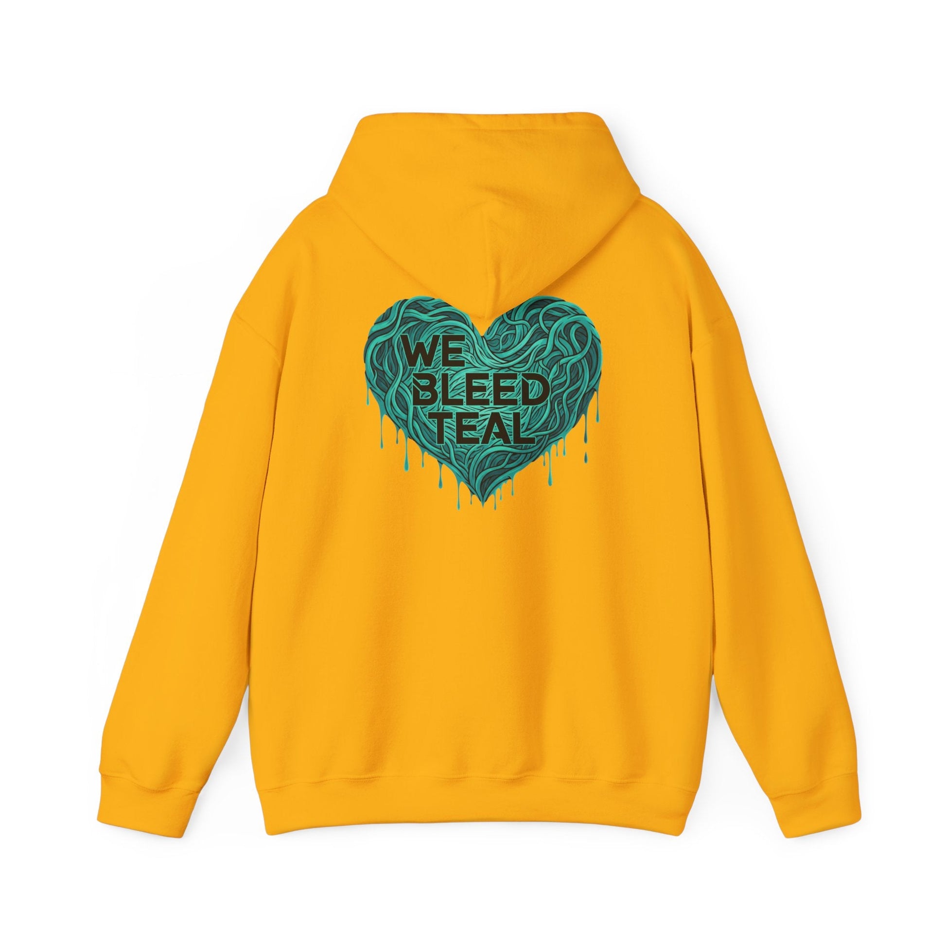 Teal Heart Hoodie, Unisex Hooded Sweatshirt, Casual Sweatshirt, Gift for Teal Lovers, Birthday Gift, Heart Sweatshirt Printify