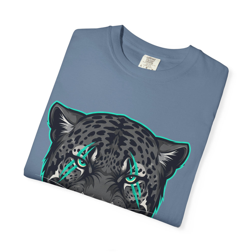 Teal Panther Unisex T-Shirt, Casual Graphic Tee, Animal Lover Gift, Unique Style, Eco-Friendly Apparel Printify