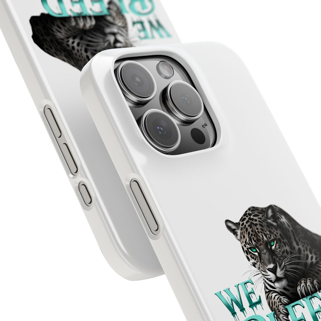 Teal Panther Slim Phone Case - Bold Animal Design, Unique Gift for Wildlife Lovers, Stylish Phone Accessory, Modern Aesthetic, Trendy [...] Printify