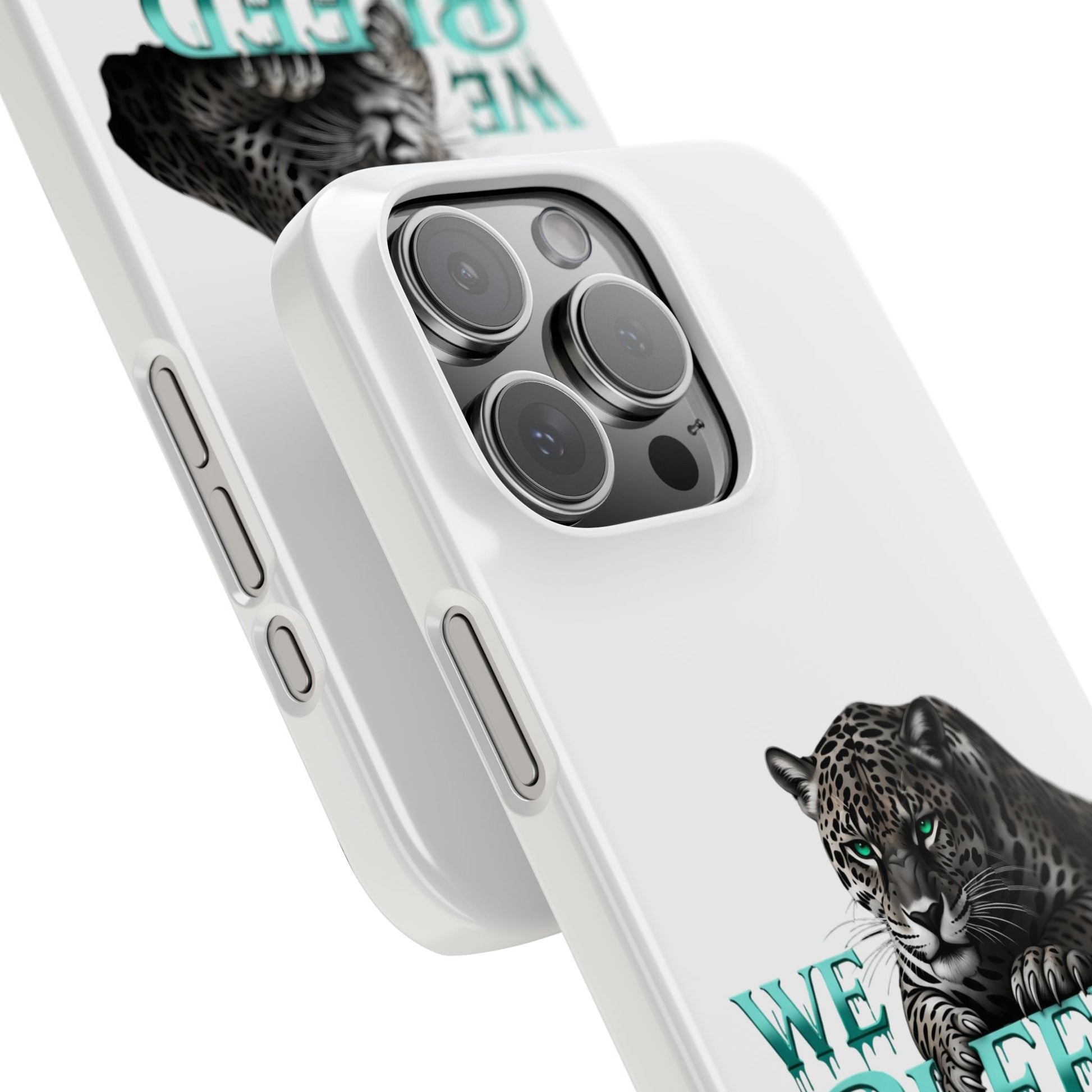 Teal Panther Slim Phone Case - Bold Animal Design, Unique Gift for Wildlife Lovers, Stylish Phone Accessory, Modern Aesthetic, Trendy [...] Printify