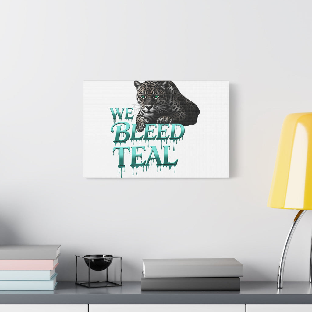 Teal Leopard Canvas Art Print, Modern Wall Decor, Animal Lover Gift, Home Interior Design, We Bleed Teal Artwork Printify