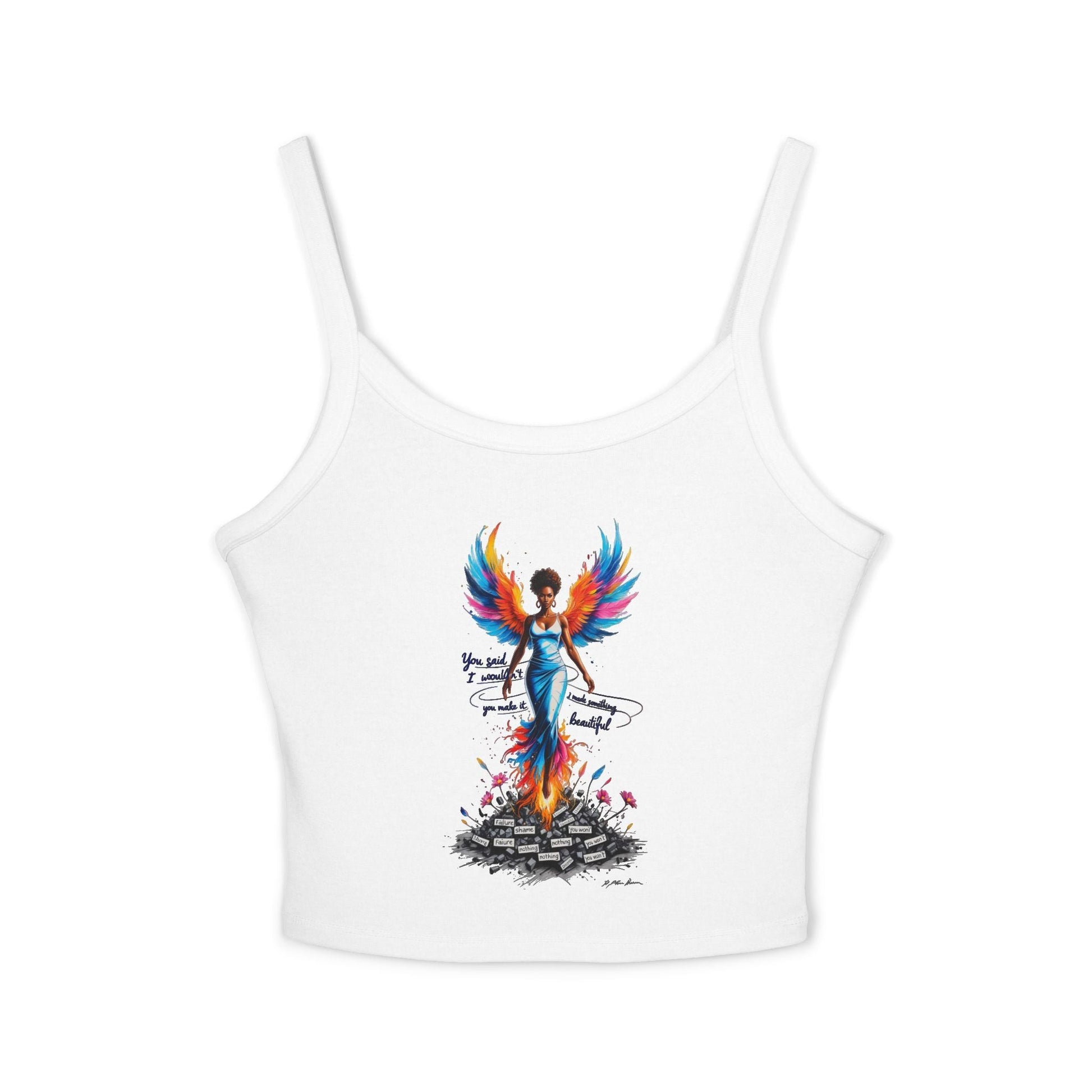 Angelic Spaghetti Strap Tank Top | Summer Vibes, Festival Wear, Women's Clothing, Bohemian Style, Gift Idea Printify