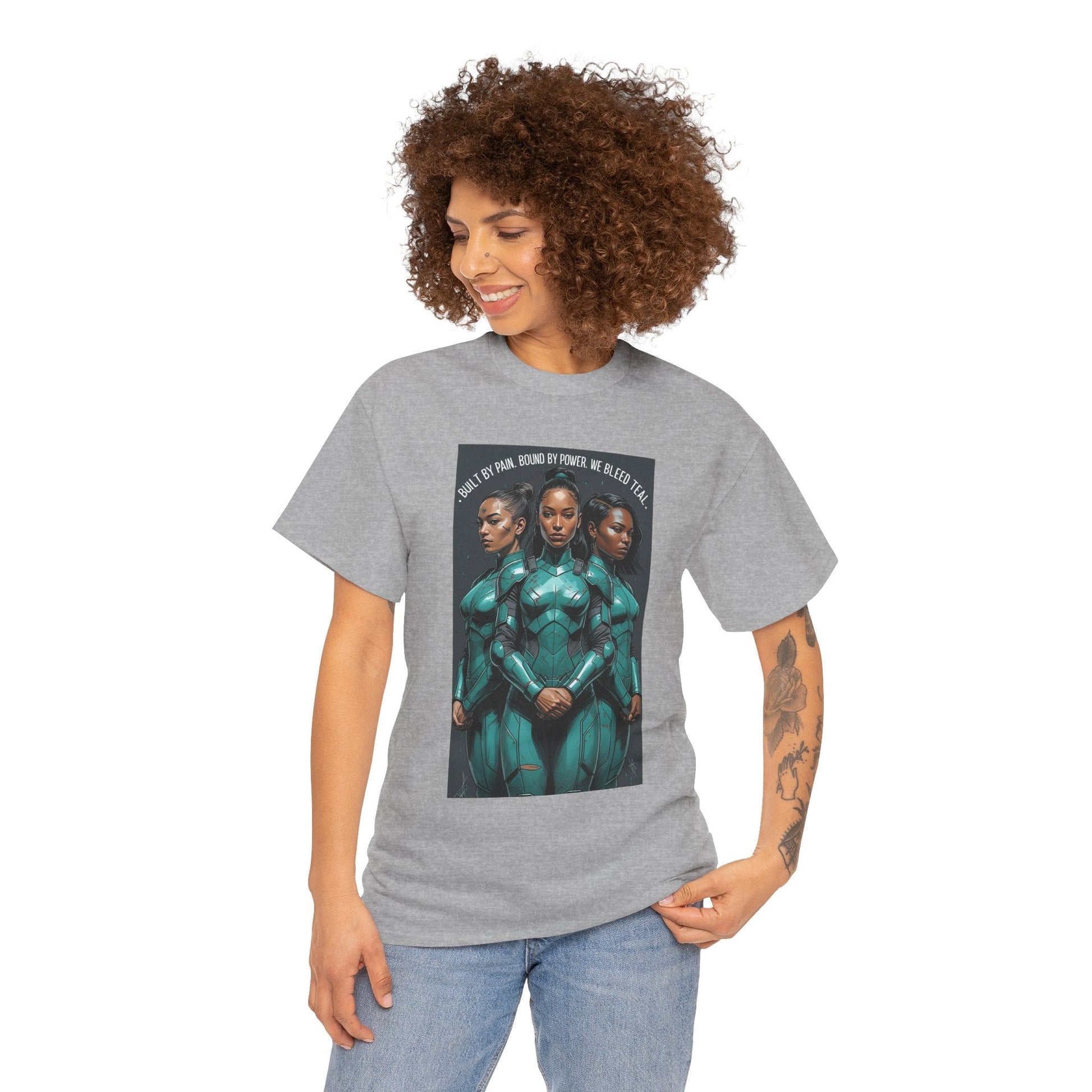 Futuristic Triple Goddess Tee, Graphic T-Shirt, Unisex Cotton Shirt, Casual Wear, Perfect Gift for Sci-Fi Fans, Everyday Style Printify