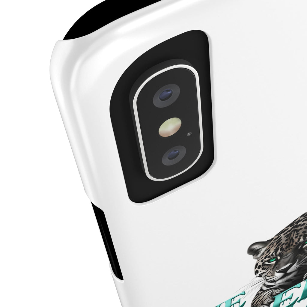 Teal Panther Slim Phone Case - Bold Animal Design, Unique Gift for Wildlife Lovers, Stylish Phone Accessory, Modern Aesthetic, Trendy [...] Printify