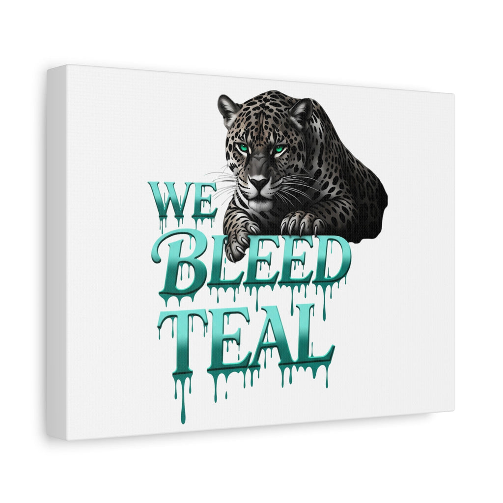Teal Leopard Canvas Art Print, Modern Wall Decor, Animal Lover Gift, Home Interior Design, We Bleed Teal Artwork Printify