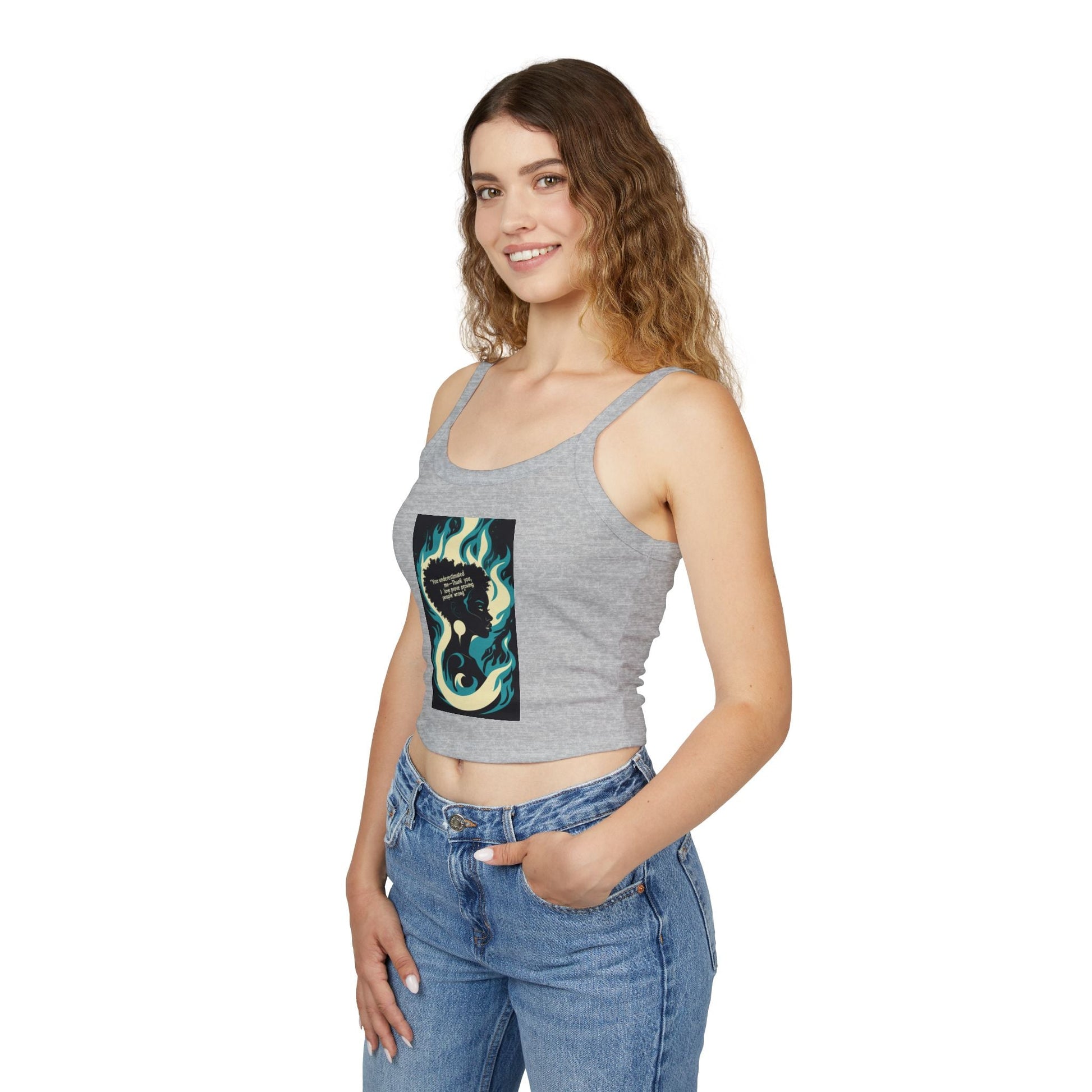Empowered Women Tank Top, Inspirational Spaghetti Strap, Feminist Apparel, Graphic Tees, Summer Wardrobe Essential Printify