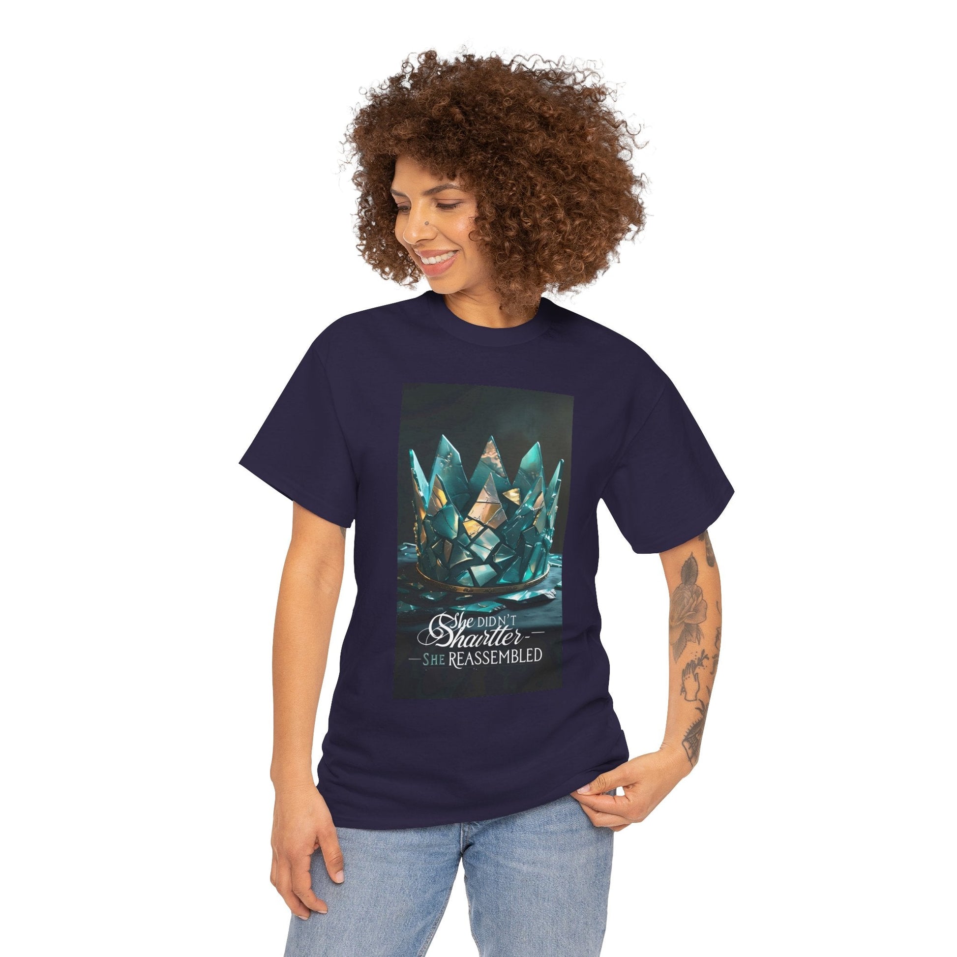 Stunning Crystal Crown Tee, Graphic T-Shirt, Unisex Cotton Top, Unique Gift, Fantasy Apparel, Holiday T-Shirt Printify