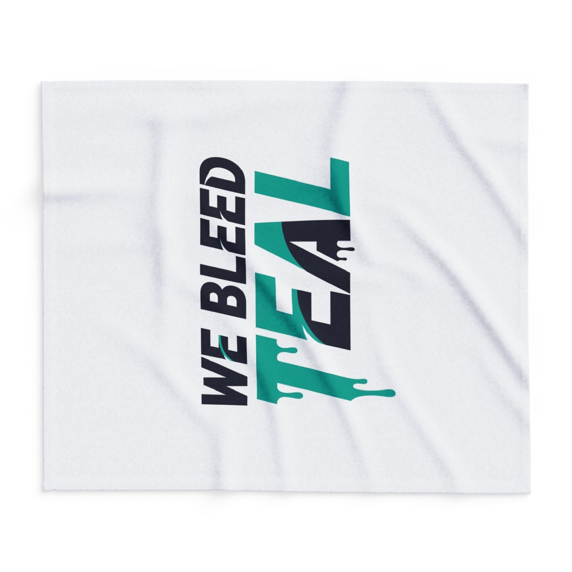 Teal Fleece Blanket, Cozy Throw for Sports Fans, Home Decor, Gift for Holidays, We Bleed Teal Design, Soft Bedding Accessory Printify