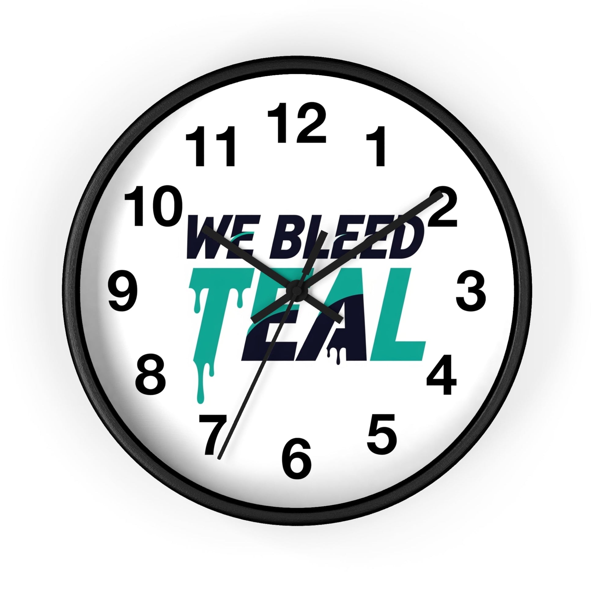 Teal Spirit Wall Clock - Perfect for Sports Fans, Home Decor, Gift for Game Day, Team Motivation, Unique Office Decoration Printify