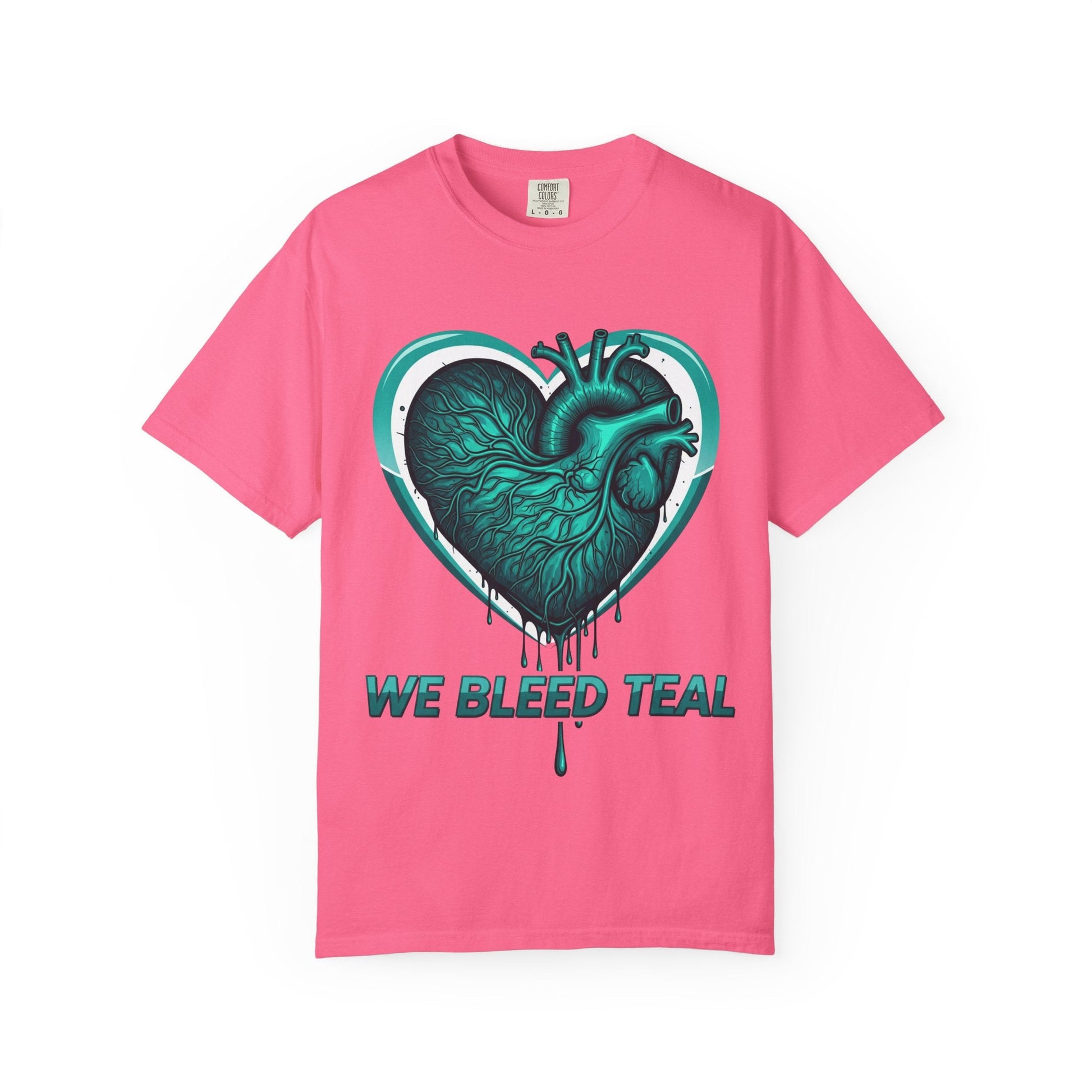 Teal Heart T-Shirt, Unisex Casual Shirt, Heart Health Awareness Tee, Gift for Men & Women, Comfortable Everyday Wear, We Bleed Teal Printify