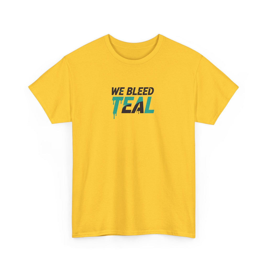 Teal Heart Tee - Unisex Heavy Cotton T-Shirt, Gift for Sports Fans, Casual Wear, Team Spirit Apparel, Soft Cotton Tee, Everyday Comfort Printify