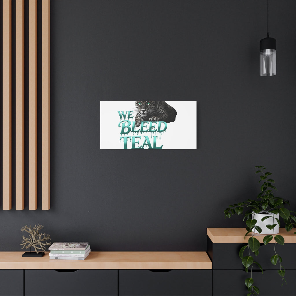 Teal Leopard Canvas Art Print, Modern Wall Decor, Animal Lover Gift, Home Interior Design, We Bleed Teal Artwork Printify