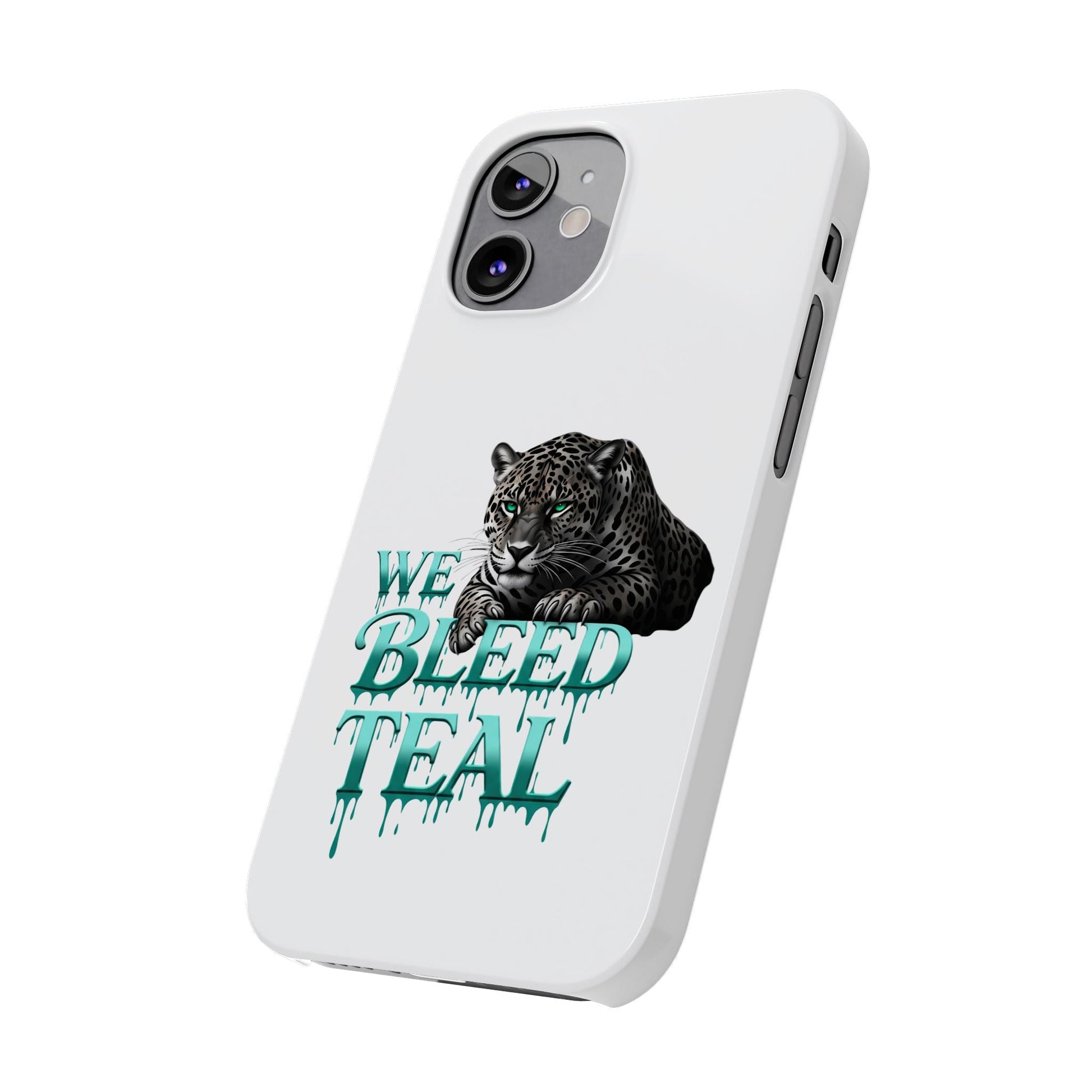 Teal Panther Slim Phone Case - Bold Animal Design, Unique Gift for Wildlife Lovers, Stylish Phone Accessory, Modern Aesthetic, Trendy [...] Printify