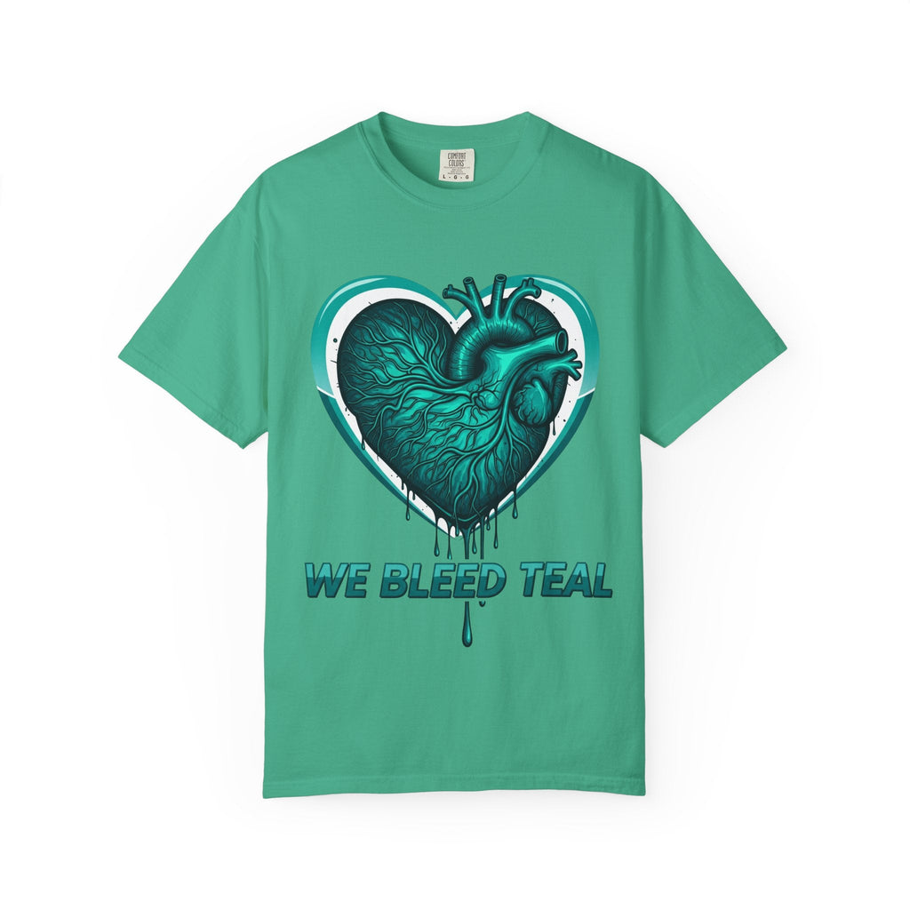 Teal Heart T-Shirt, Unisex Casual Shirt, Heart Health Awareness Tee, Gift for Men & Women, Comfortable Everyday Wear, We Bleed Teal Printify