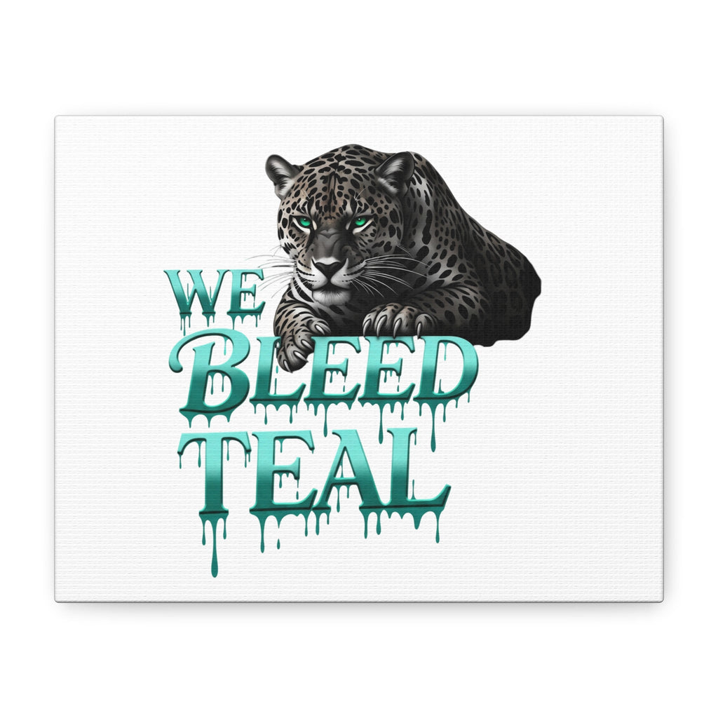 Teal Leopard Canvas Art Print, Modern Wall Decor, Animal Lover Gift, Home Interior Design, We Bleed Teal Artwork Printify