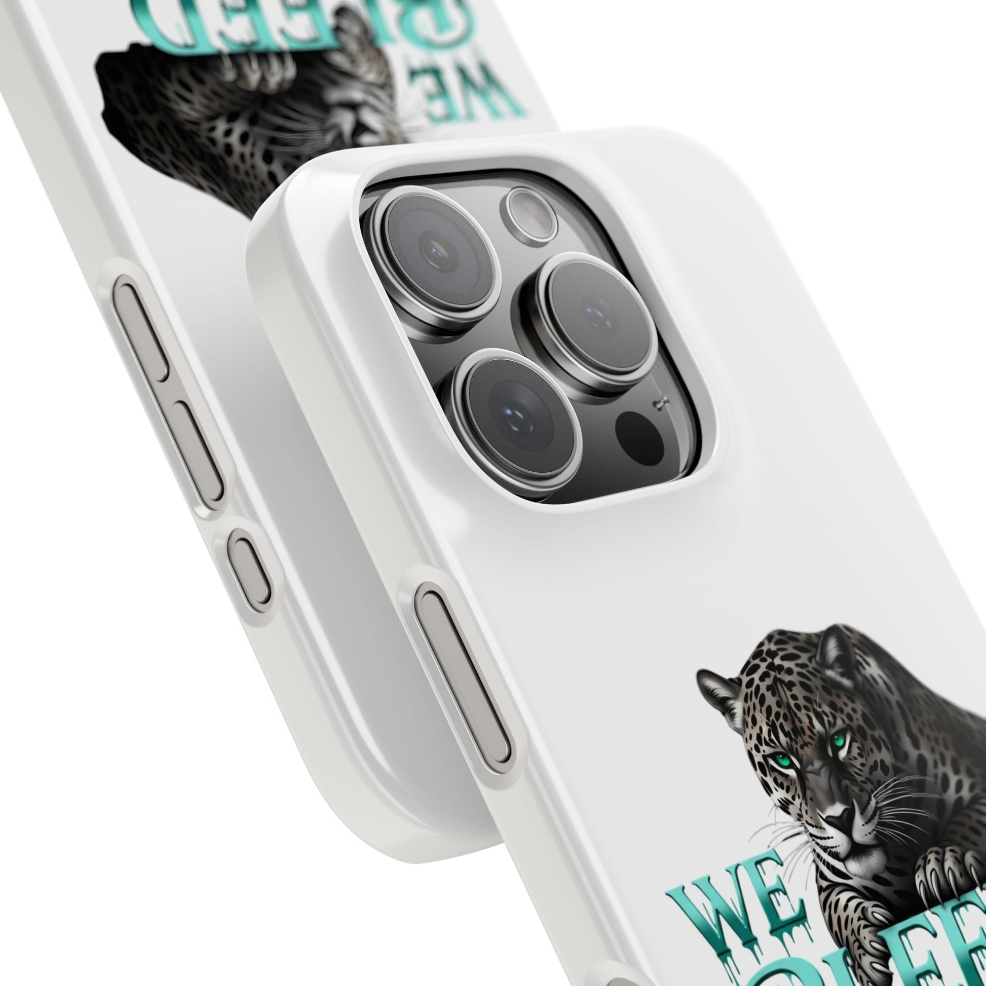 Teal Panther Slim Phone Case - Bold Animal Design, Unique Gift for Wildlife Lovers, Stylish Phone Accessory, Modern Aesthetic, Trendy [...] Printify