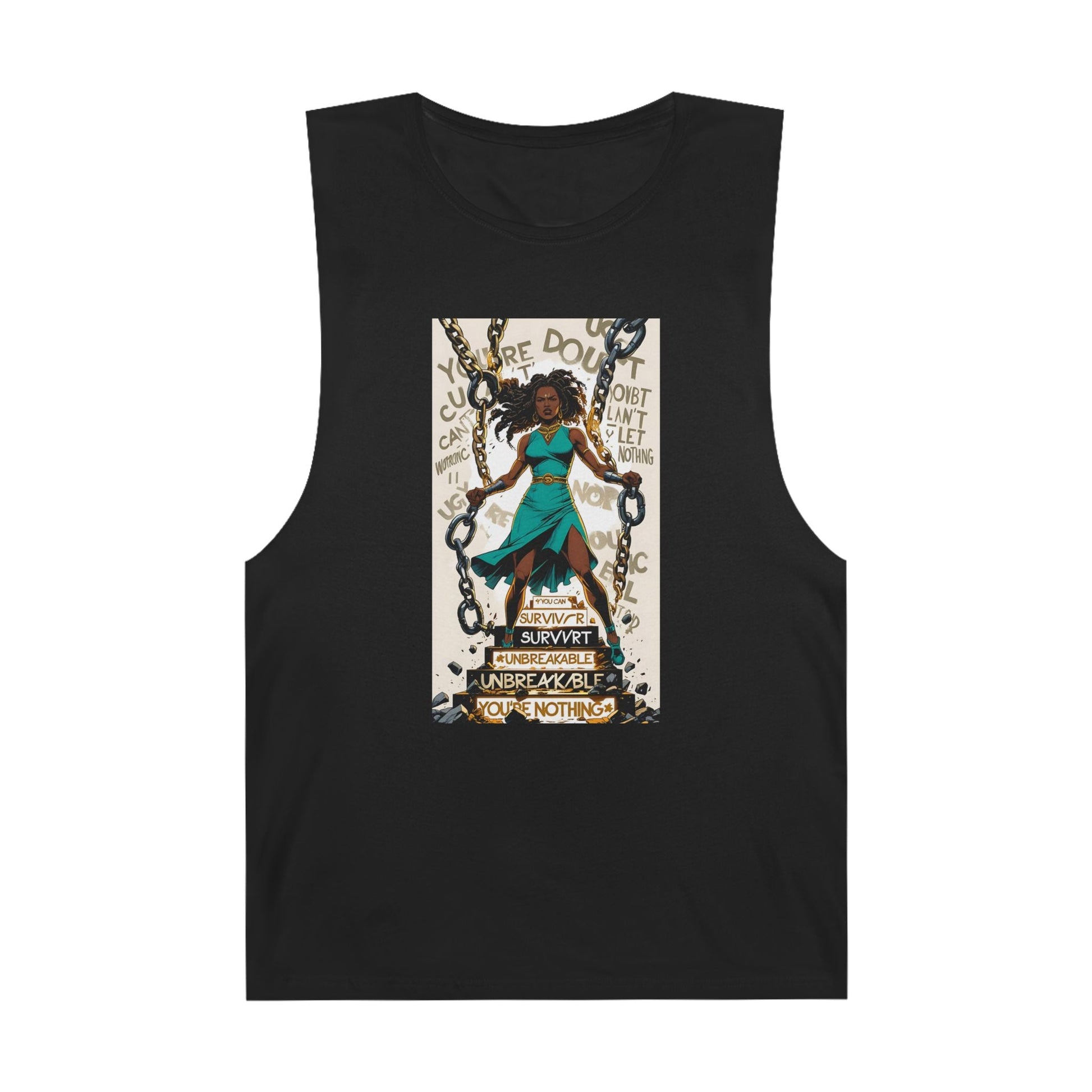 Empowering Unisex Tank Top - Unbreakable Resilience, Inspirational Workout Wear, Summer Fashion, Gift for Her, Affirmation Top Printify