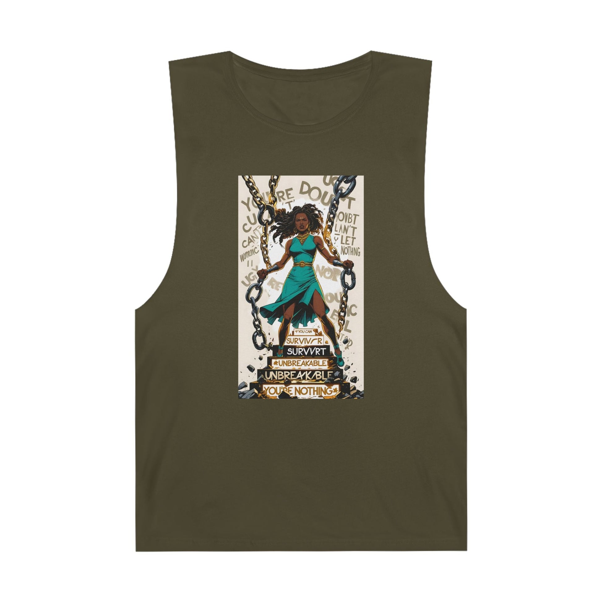 Empowering Unisex Tank Top - Unbreakable Resilience, Inspirational Workout Wear, Summer Fashion, Gift for Her, Affirmation Top Printify