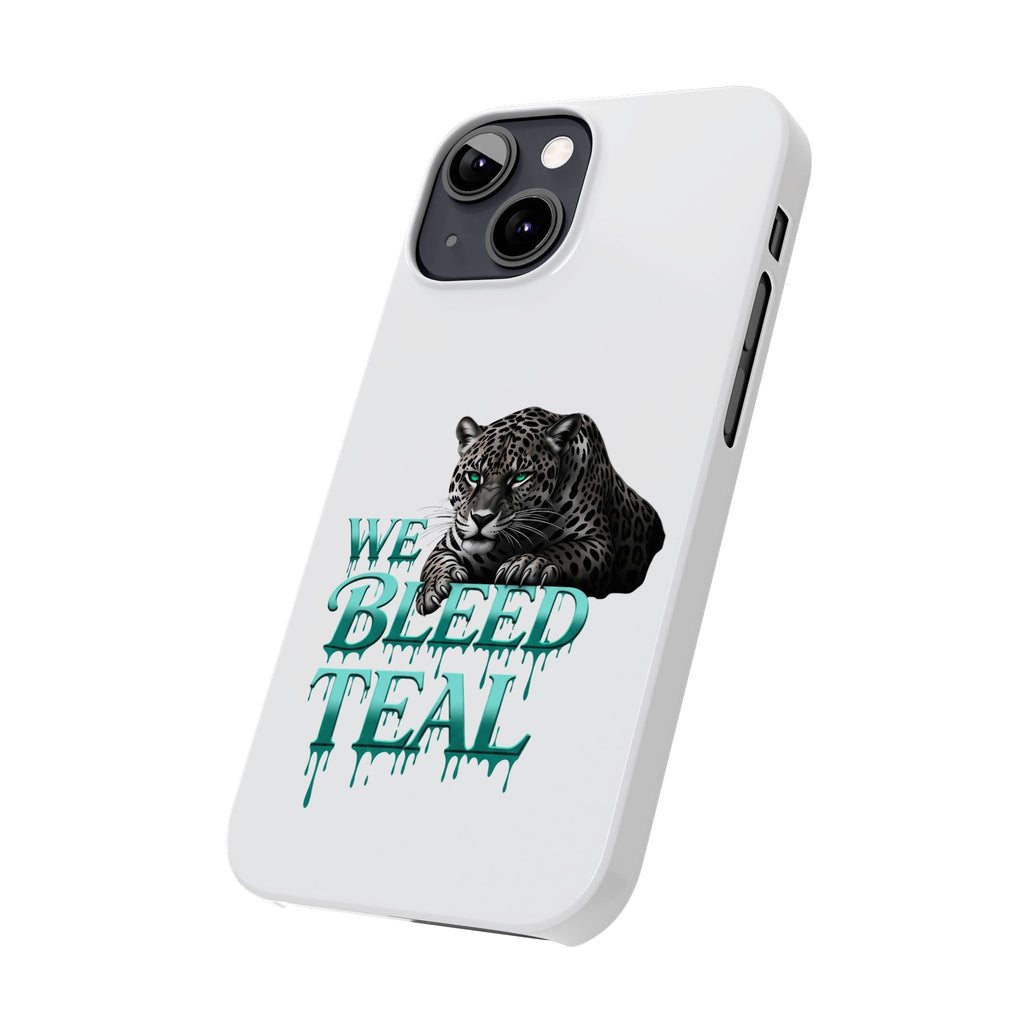 Teal Panther Slim Phone Case - Bold Animal Design, Unique Gift for Wildlife Lovers, Stylish Phone Accessory, Modern Aesthetic, Trendy [...] Printify