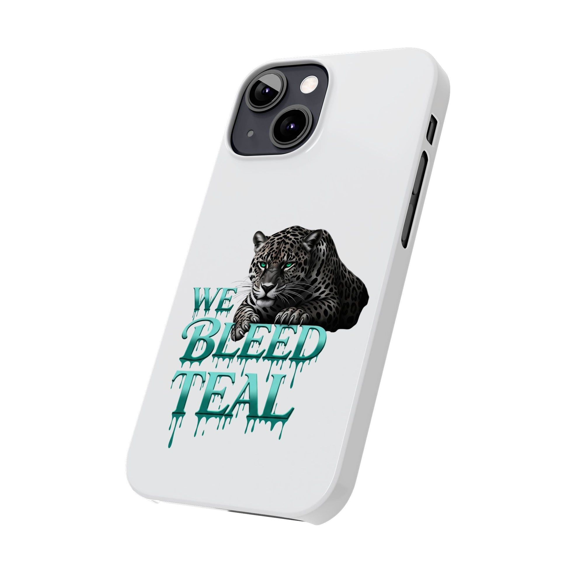 Teal Panther Slim Phone Case - Bold Animal Design, Unique Gift for Wildlife Lovers, Stylish Phone Accessory, Modern Aesthetic, Trendy [...] Printify