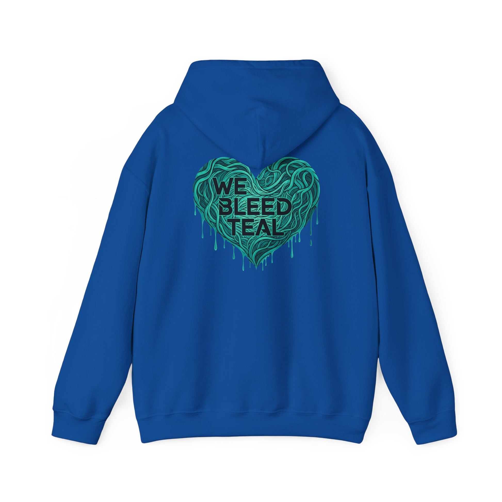 Teal Heart Hoodie, Unisex Hooded Sweatshirt, Casual Sweatshirt, Gift for Teal Lovers, Birthday Gift, Heart Sweatshirt Printify