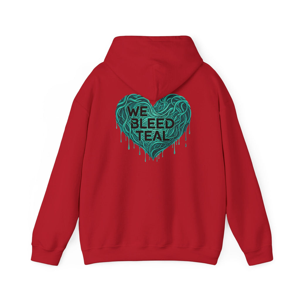 Teal Heart Hoodie, Unisex Hooded Sweatshirt, Casual Sweatshirt, Gift for Teal Lovers, Birthday Gift, Heart Sweatshirt Printify