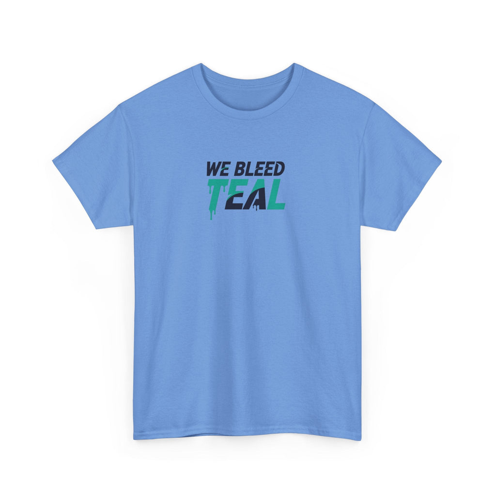 Teal Heart Tee - Unisex Heavy Cotton T-Shirt, Gift for Sports Fans, Casual Wear, Team Spirit Apparel, Soft Cotton Tee, Everyday Comfort Printify