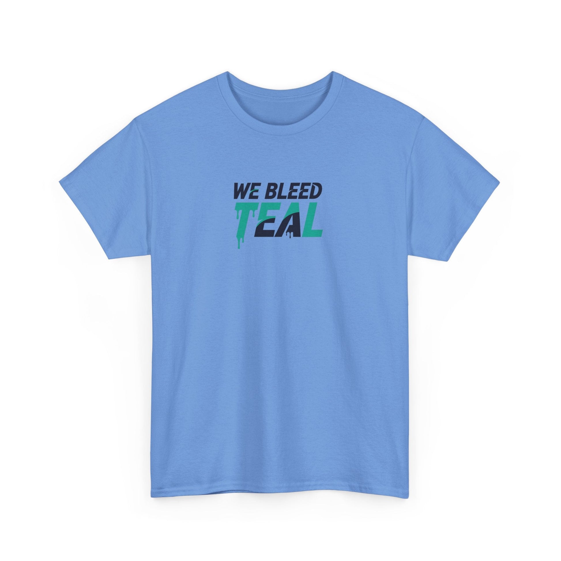 Teal Heart Tee - Unisex Heavy Cotton T-Shirt, Gift for Sports Fans, Casual Wear, Team Spirit Apparel, Soft Cotton Tee, Everyday Comfort Printify