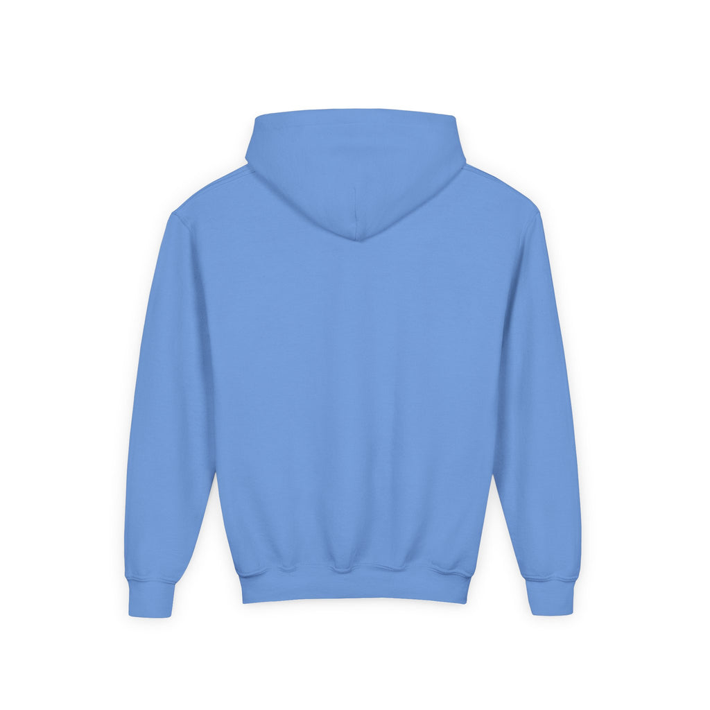 Youth Hooded Sweatshirt - Cozy Charm, Perfect for Teens, Gift for Birthdays, Casual Outfits, School Wear, We Bleed Teal Design
