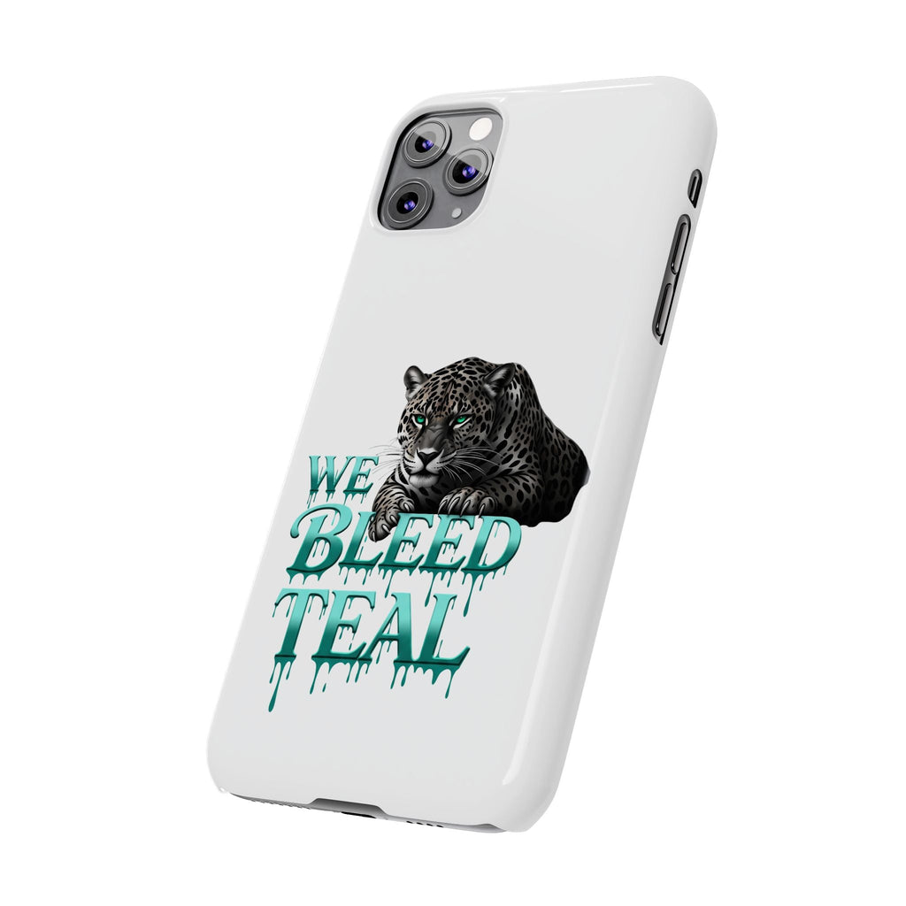 Teal Panther Slim Phone Case - Bold Animal Design, Unique Gift for Wildlife Lovers, Stylish Phone Accessory, Modern Aesthetic, Trendy [...] Printify