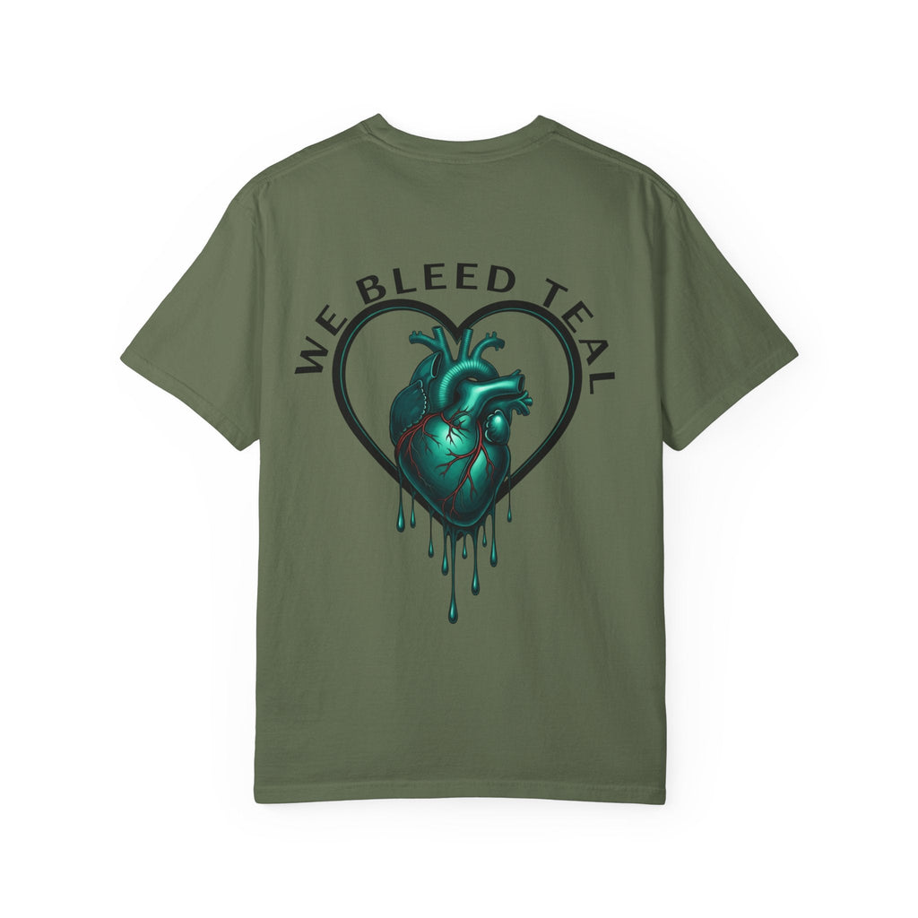 Teal Heart Unisex T-Shirt, Casual Wear, Everyday Tee, Unique Gift for Observances, Music Festivals, Art Lovers Printify